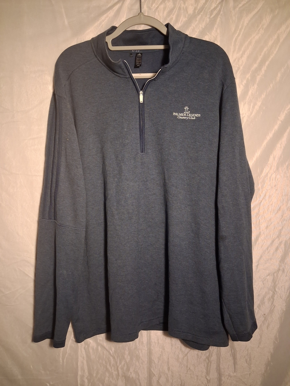 Adidas Palmer Legends Quarter-Zip Pullover - Heather Blue Mens 2XL